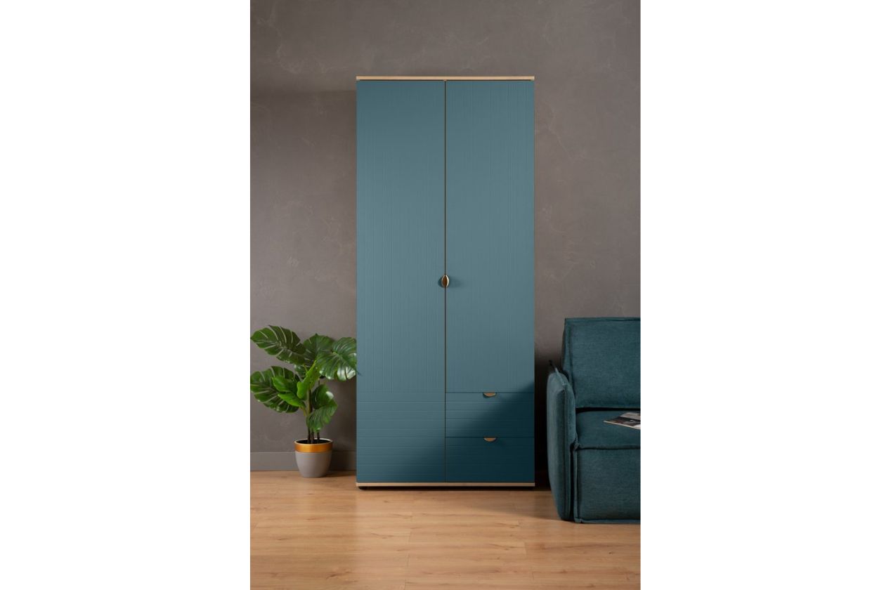 Tủ Quần Áo Cánh Mở Mont Blanc 2 Cánh Sơn Hiệu Ứng Line - Ảnh 21