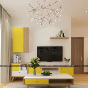 Kệ tivi phòng khách nhỏ gọn phong cách hiện đại