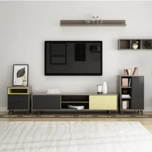 Tủ tivi gỗ sồi phong cách Bắc Âu